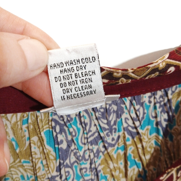 Vintage Nicola Crinkle Broomstick Top Boho Whimsigoth Paisley Oversized - Picture 7 of 11